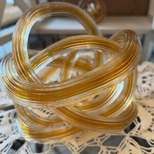 Twisted Rope Art Design, gold color. Set of 2